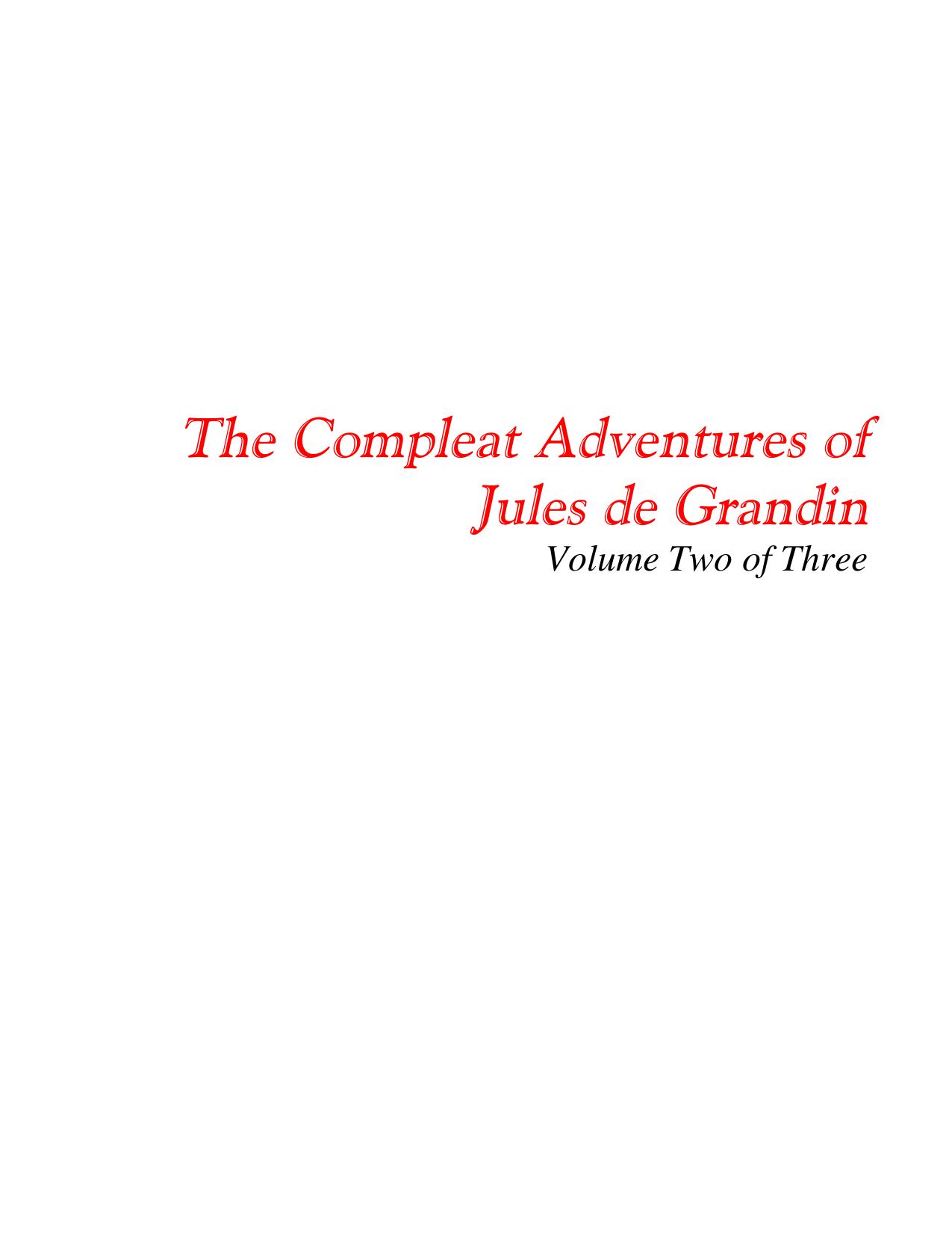 The Compleat Adventures of Jules de Grandin, Volume 2