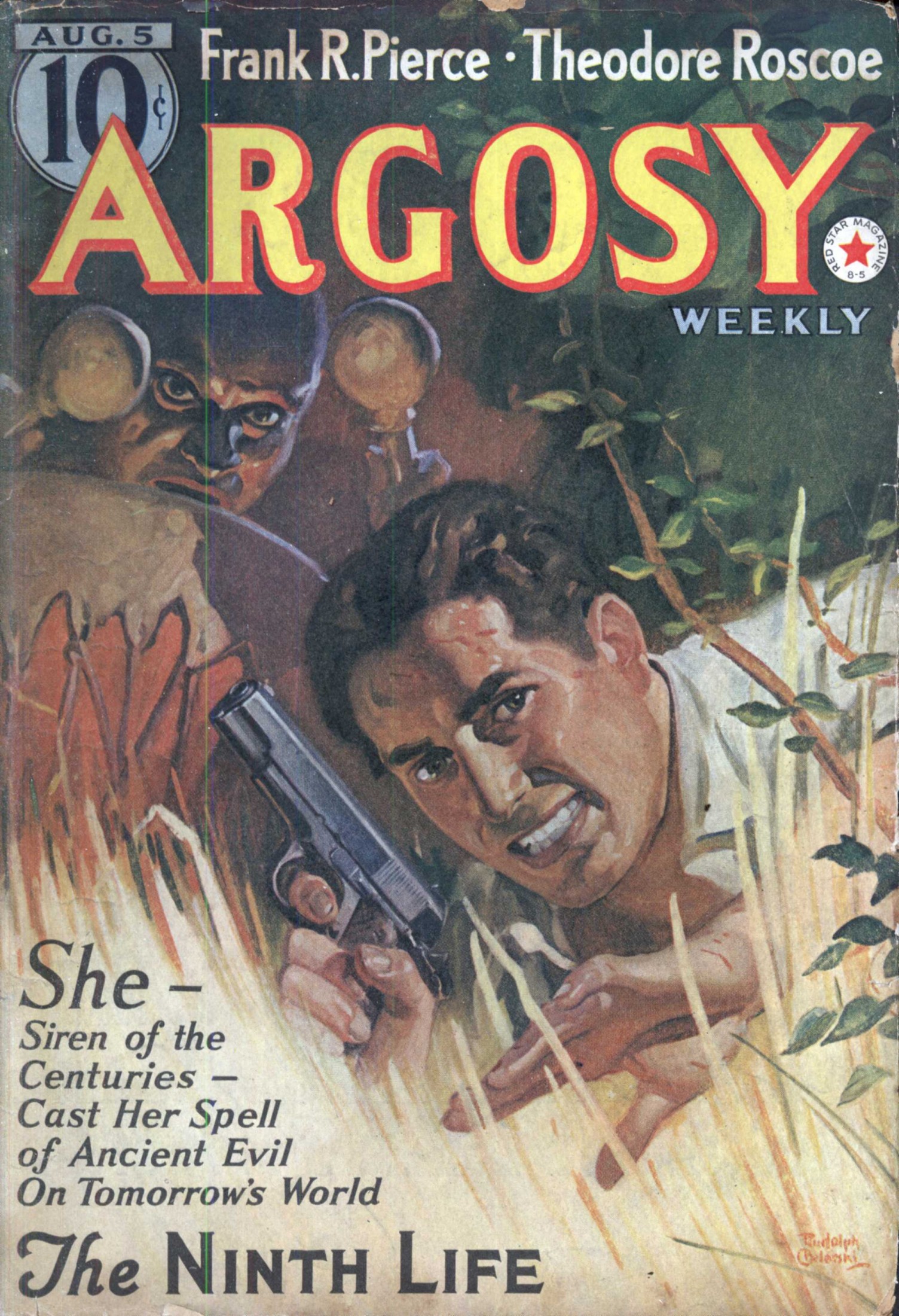 Argosy Weekly 1939-08-05 The Ninth Life (Part 1 of 4) / Hear the Whistles Blowing