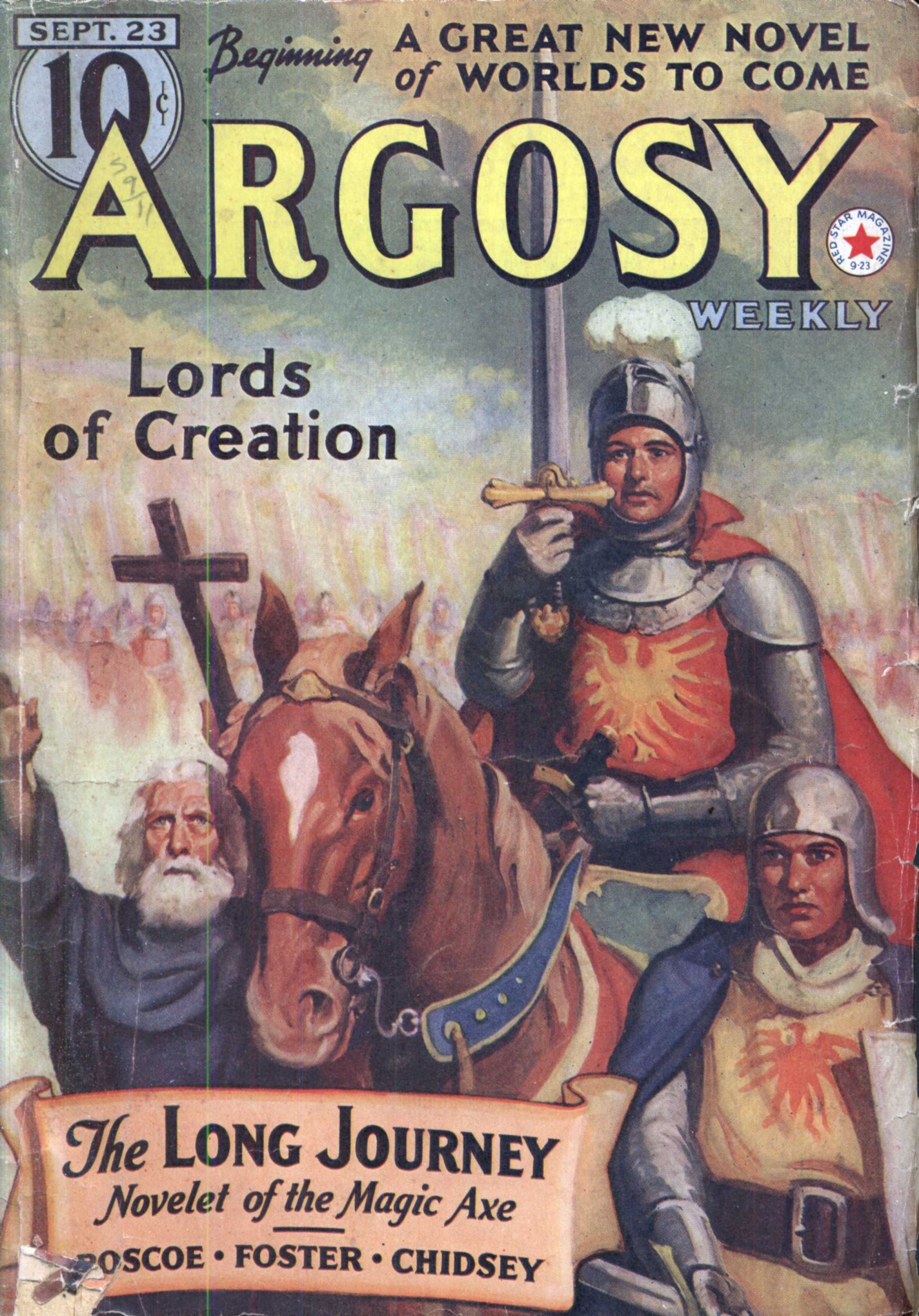 Argosy Weekly 1939-09-23 Lords of Creation (Part 1 of 6) / The Aztec Heart / Remember Tomorrow (Part 2 of 6)