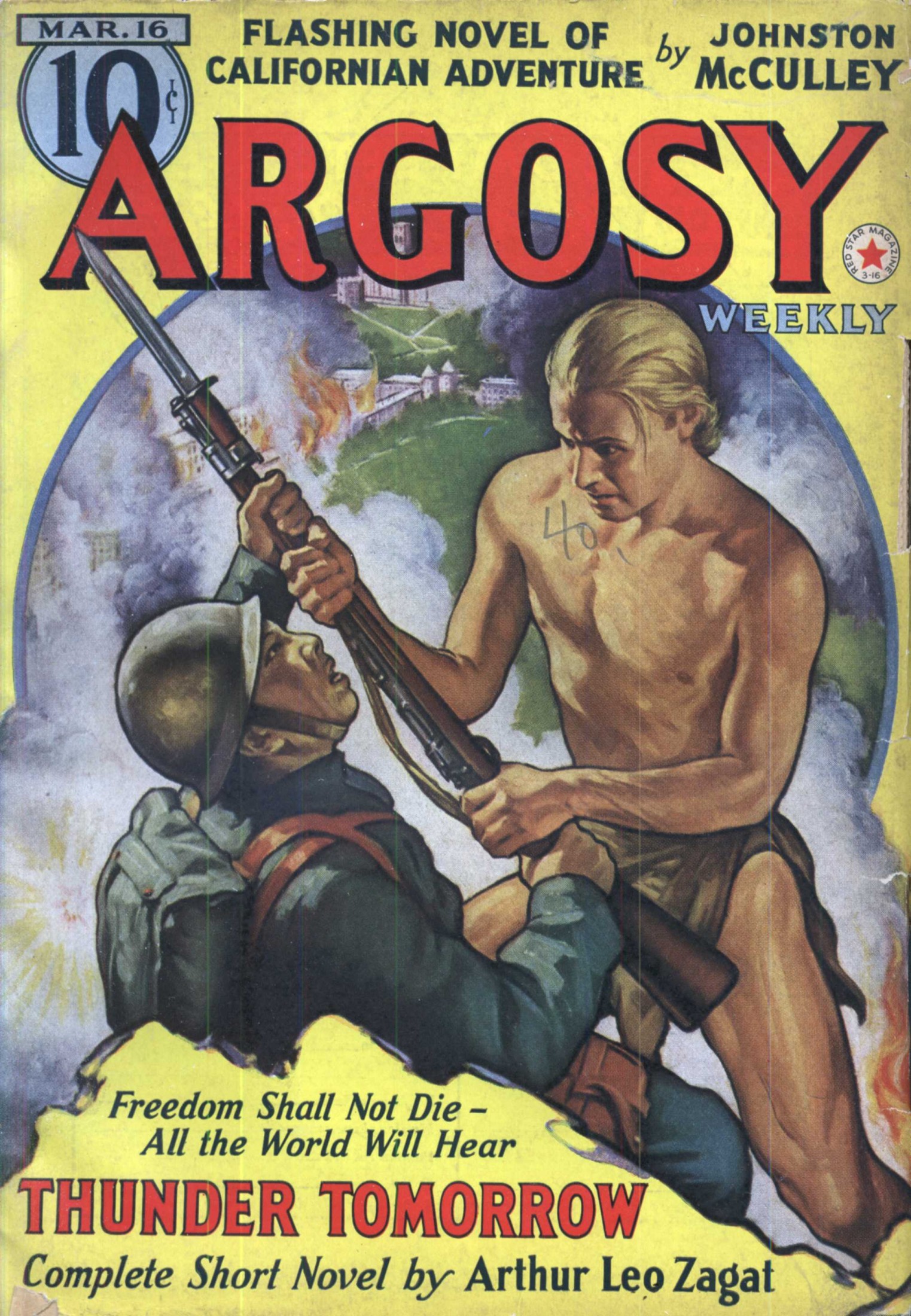 Argosy Weekly 1940-03-16 The Green Flame (Part 4 of 4) / Thunder Tomorrow