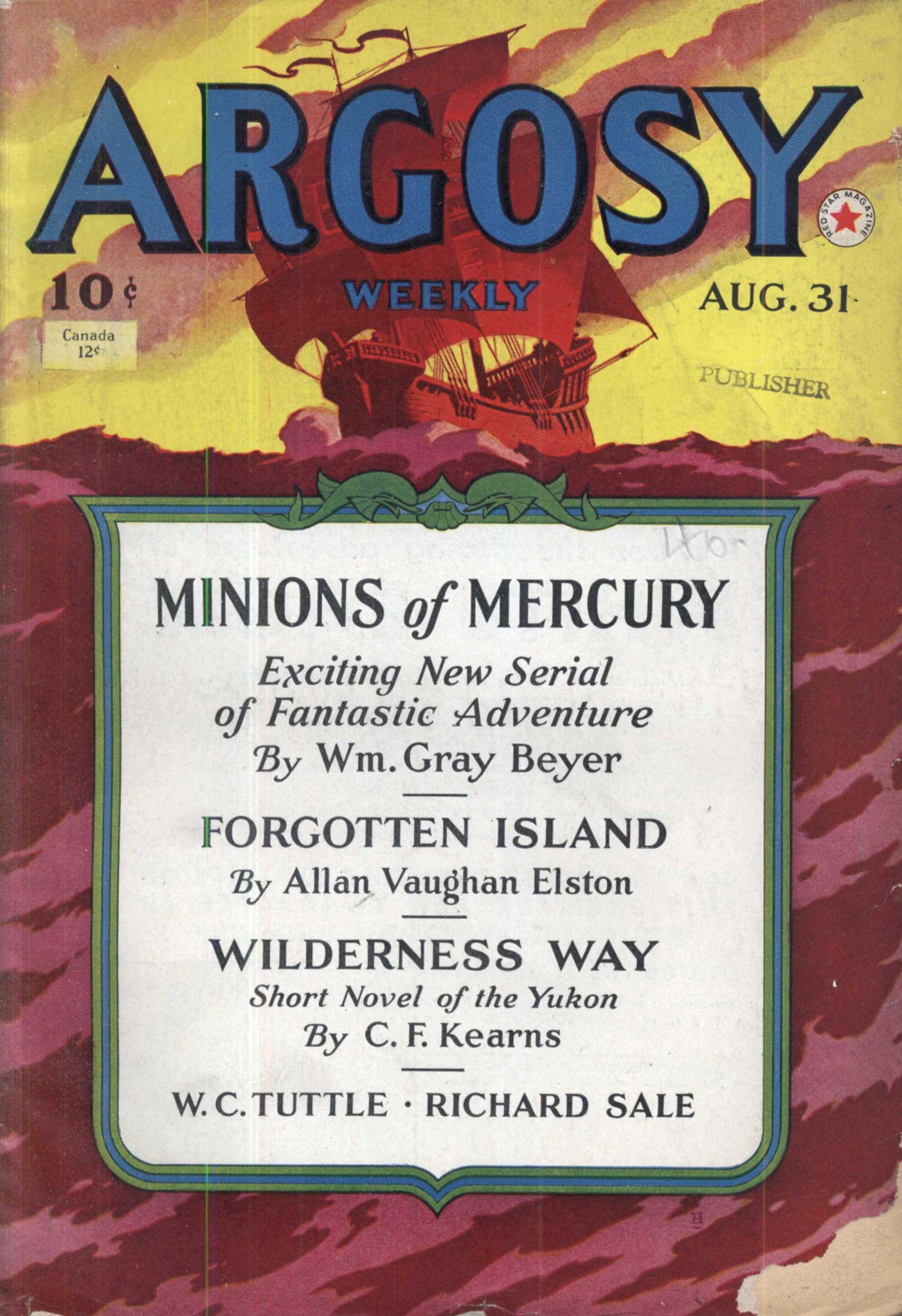 Argosy Weekly 1940-08-31 Minions of Mercury (Part 1 of 5)