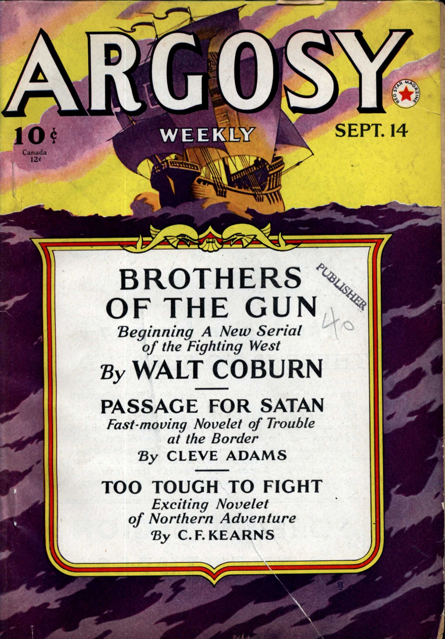 Argosy Weekly 1940-09-14 Minions of Mercury (Part 3 of 5) / Napoleon of Nothingness