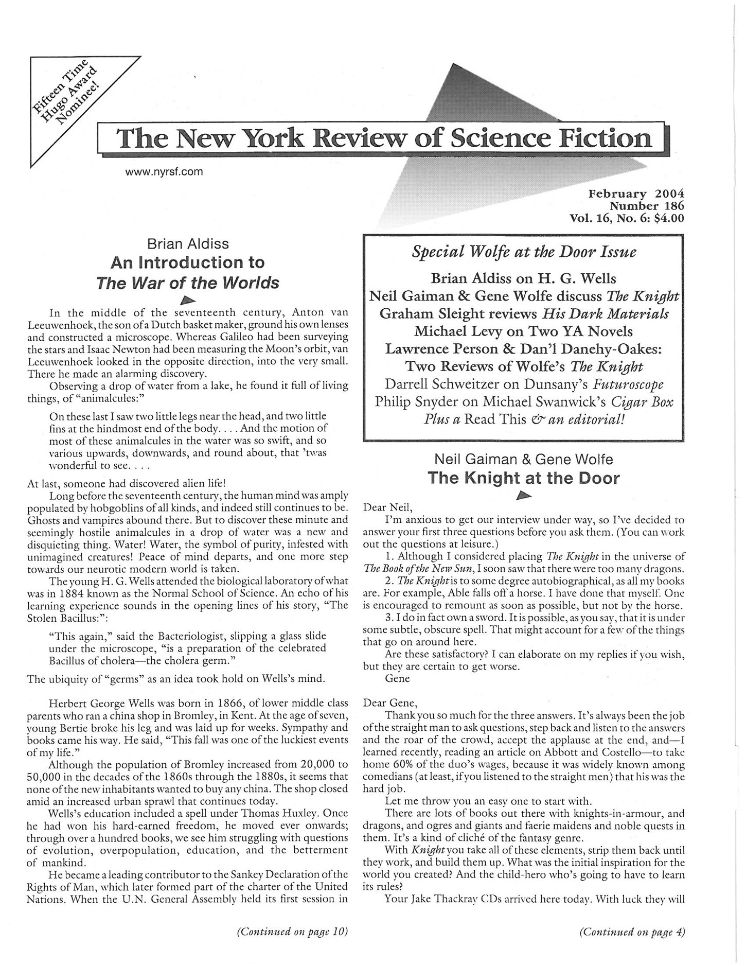 The New York Review of Science Fiction 2004-02 #186