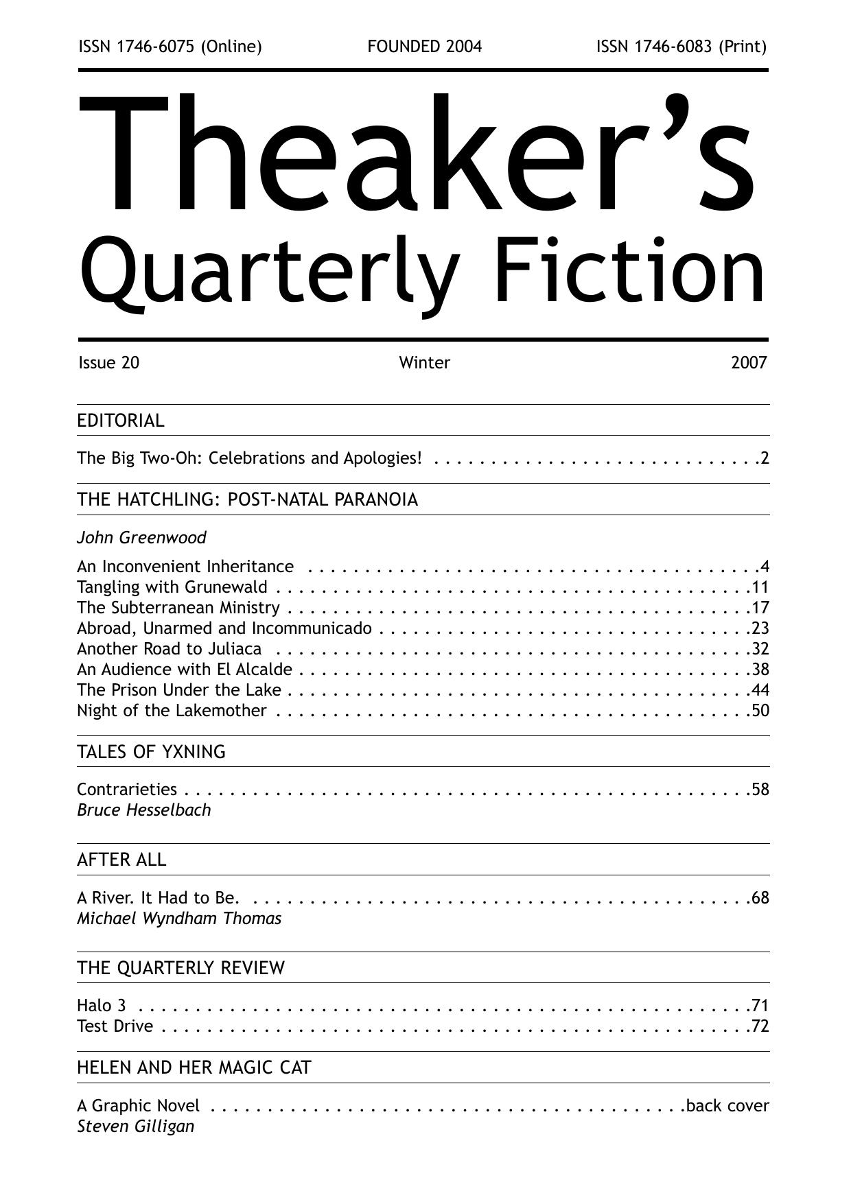 Theaker's Quarterly Fiction 2007-12 #20