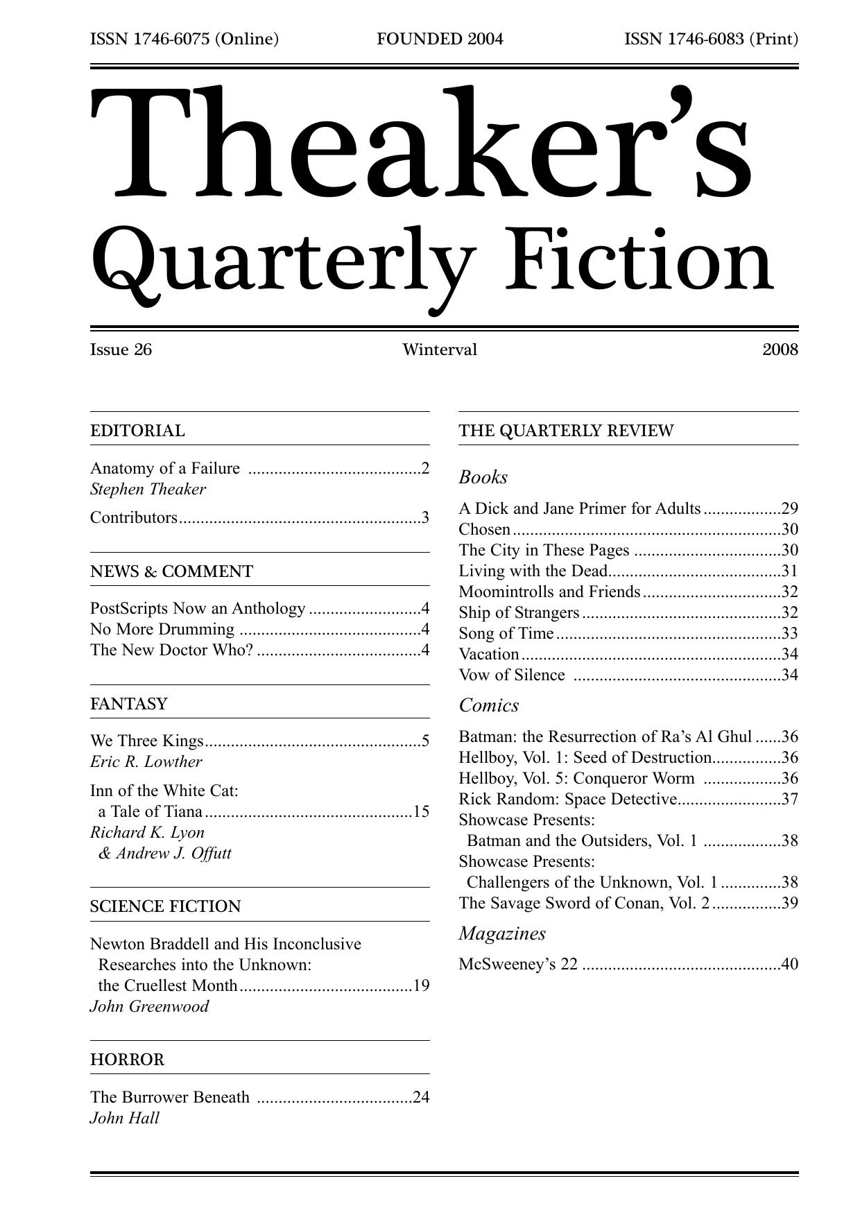 Theaker's Quarterly Fiction 2008-12 #26