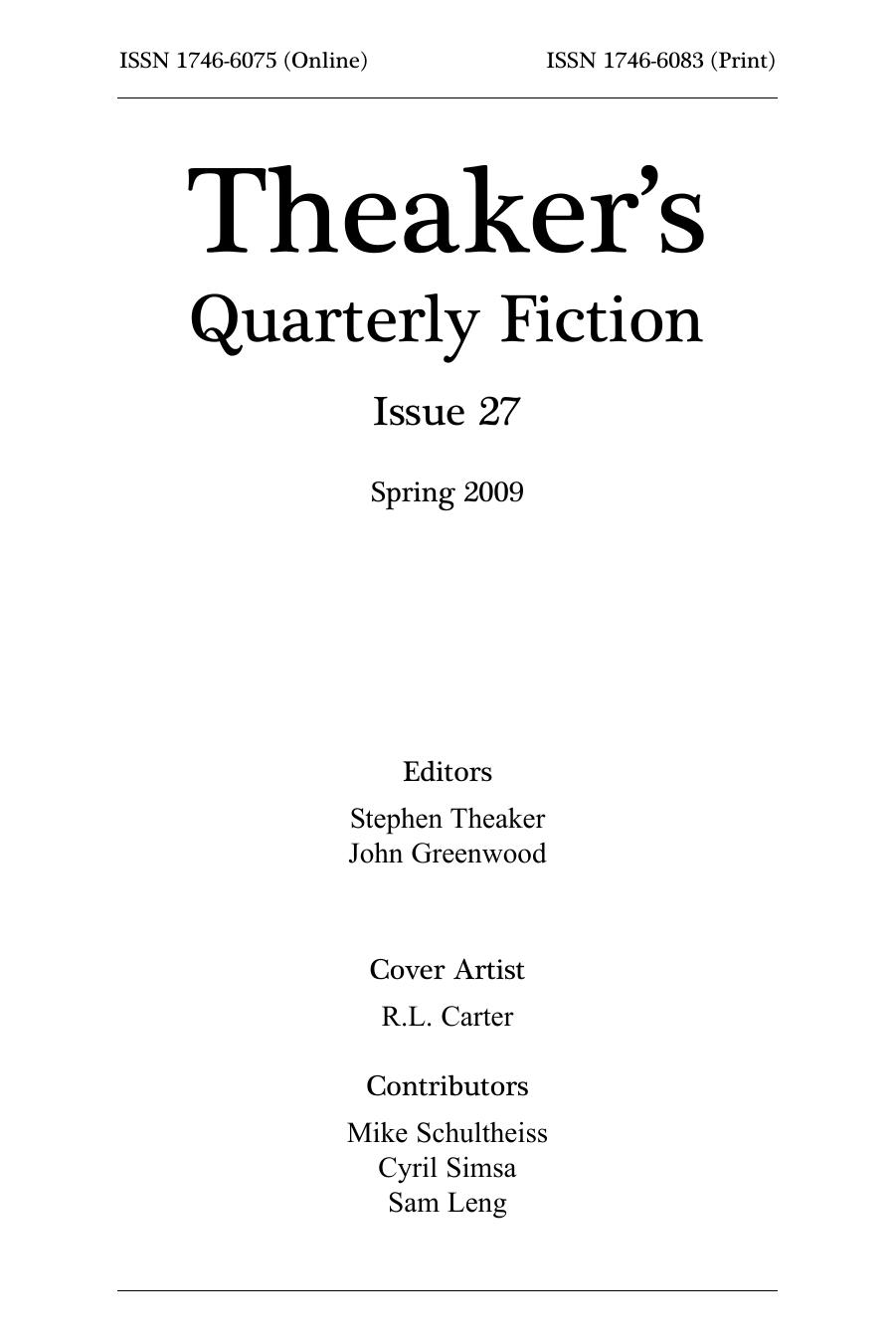 Theaker's Quarterly Fiction 2009-02 #27