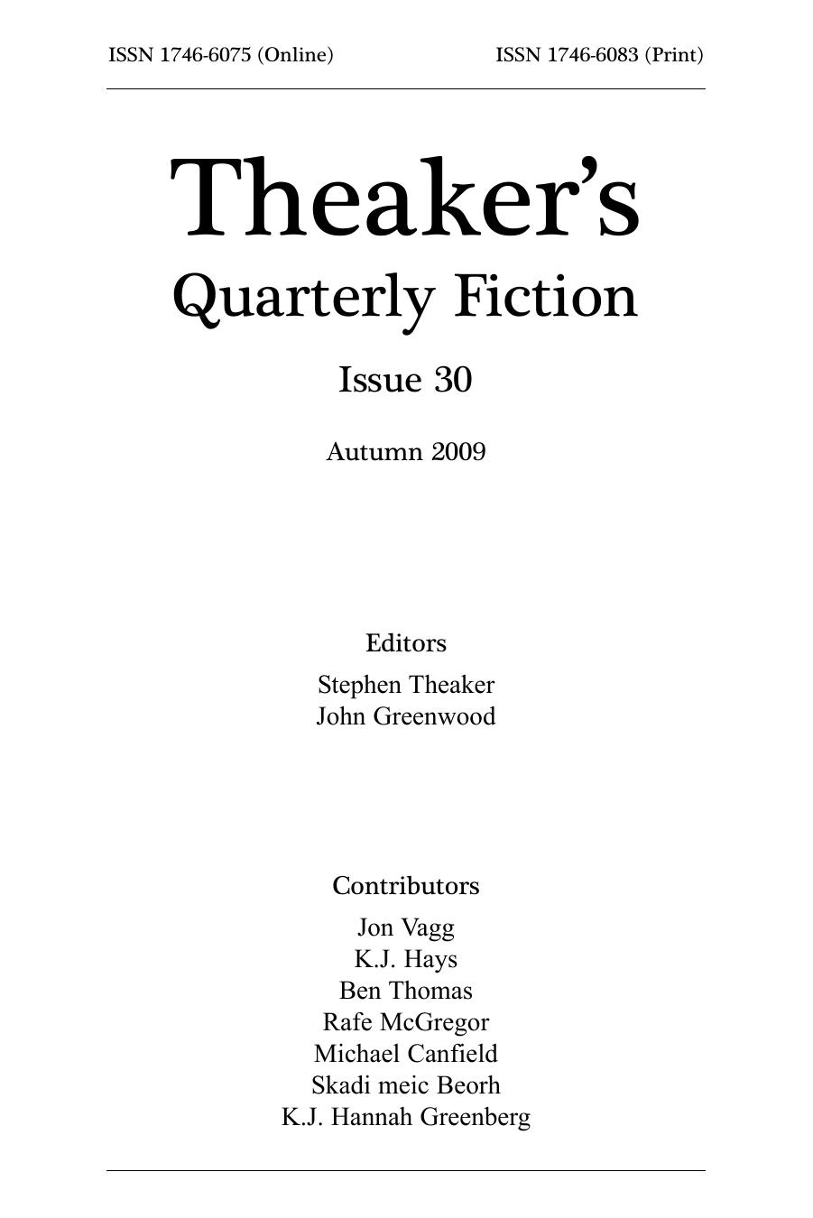 Theaker's Quarterly Fiction 2009-10 #30